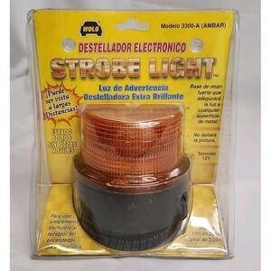 Wolo 3300A Bright Star Strobe Light Flashing Lamp, Amber, 12V, Magnetic Mount